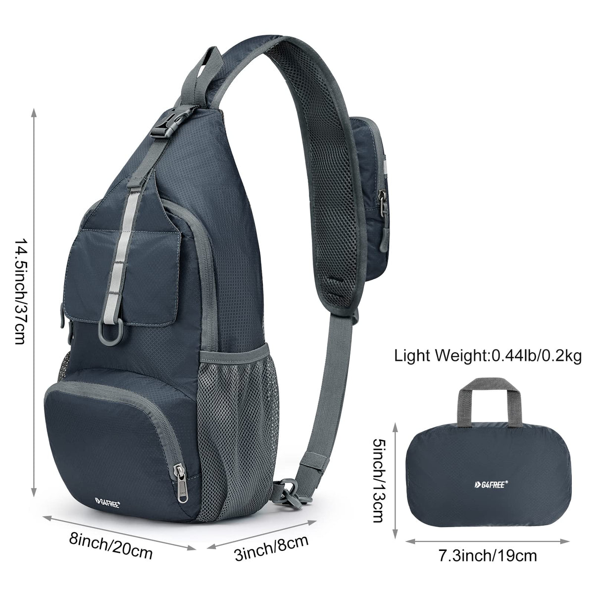 G4Free - G4Free Packable Crossbody Sling Backpack -TN21B007A-TN21B007D-TN21B007B-TN21B007E-TN21B007C