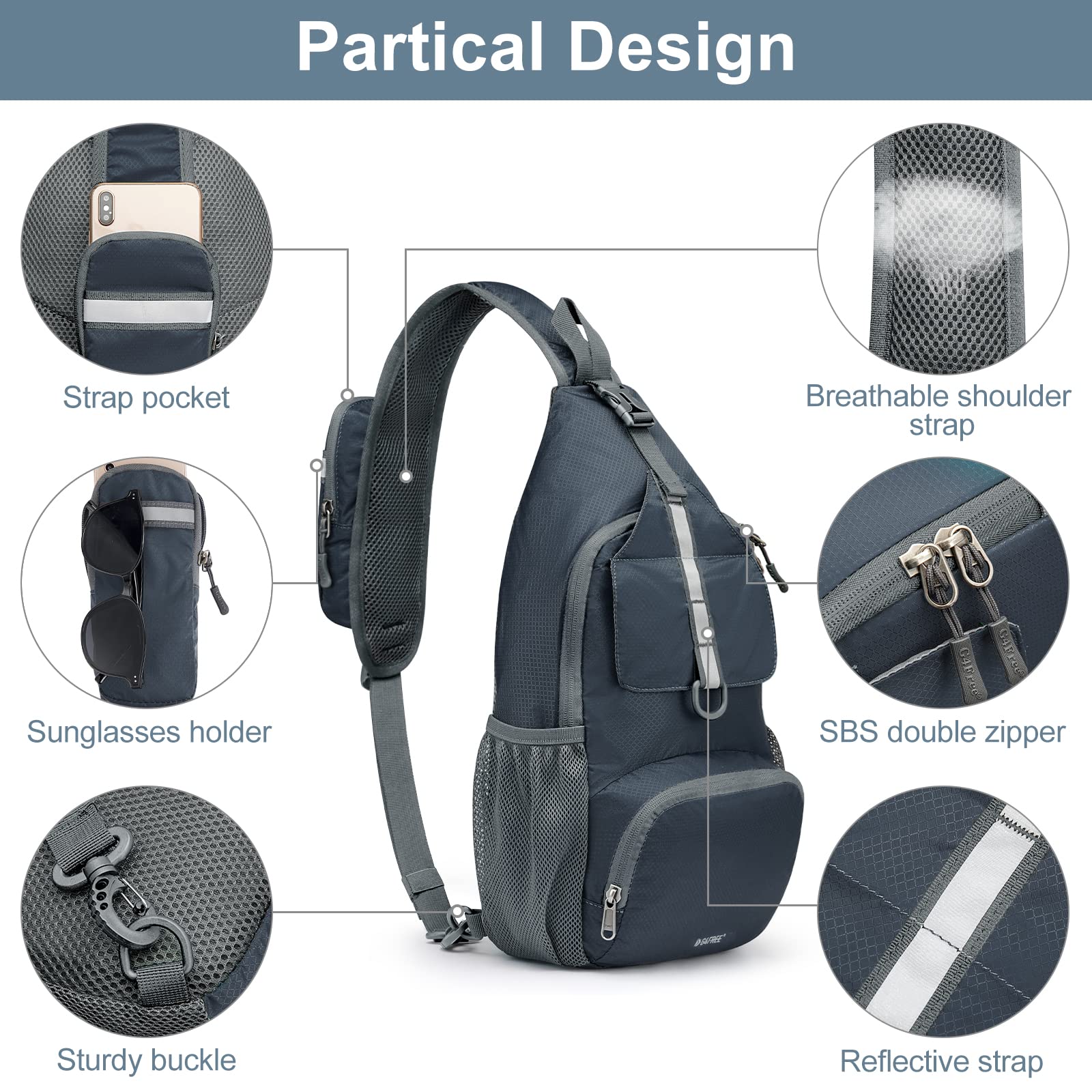 G4Free - G4Free Packable Crossbody Sling Backpack -TN21B007A-TN21B007D-TN21B007B-TN21B007E-TN21B007C