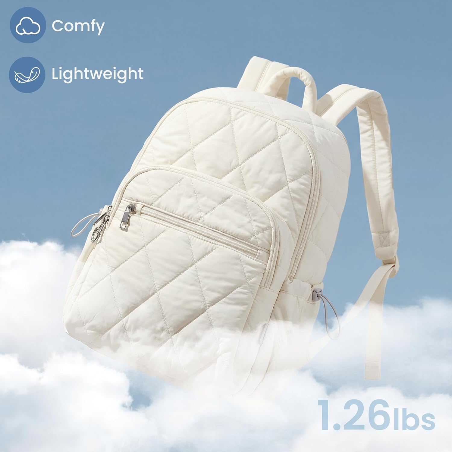 G4Free - G4Free Puffer Quilted with Anti-theft Buckle Backpack -TN25B585B-TN25B585A-TN25B585C