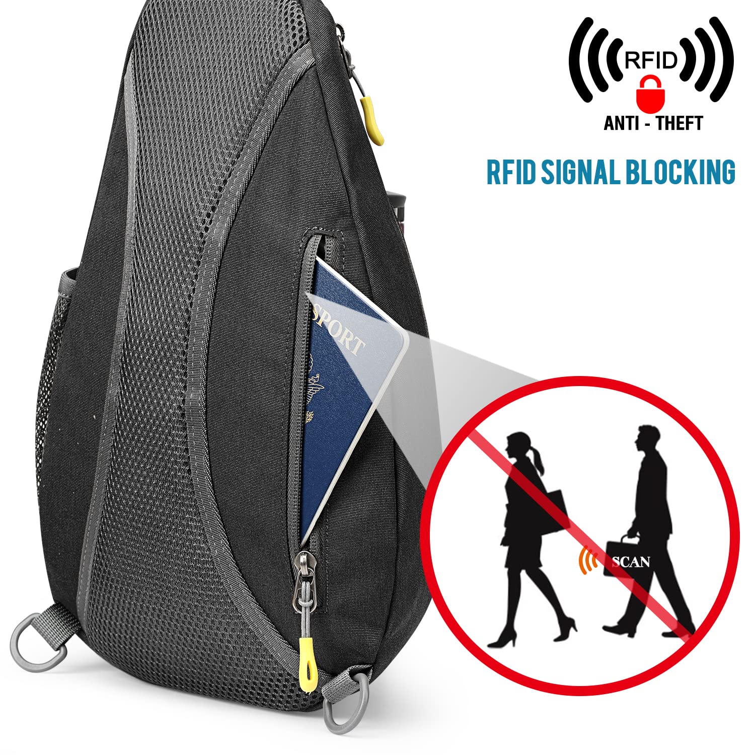 G4Free - G4Free RFID Sling Bag Crossbody Backpack -D02V708F-D02V708E-D02V708H-D02V708J-D02V708L