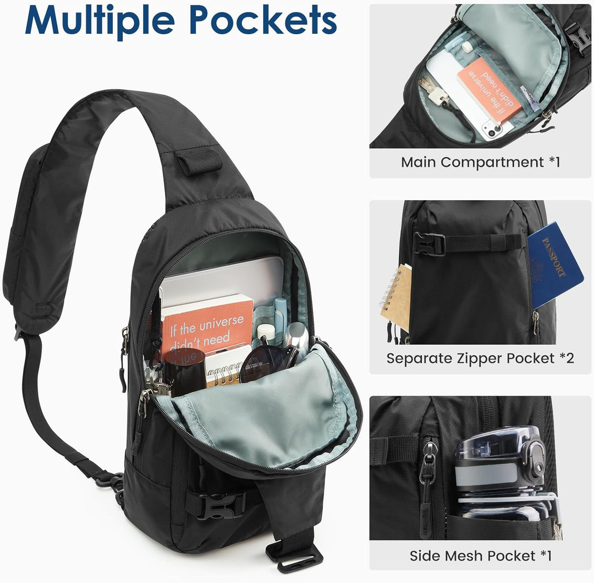 G4Free - G4Free Recycled Sling Bag for Men Anti-Theft with RFID Blocking -TN25B548A-TN25B548B-TN25B548C