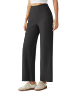 G4Free - G4Free Ribbed 29" Inseam V Waistband Ankle Pants with Pockets -GF26J780A001A-S-GF26J780A001B-M-GF26J780A001C-L-GF26J780A001D-XL-GF26J780A001E-XXL