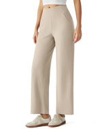G4Free - G4Free Ribbed 29" Inseam V Waistband Ankle Pants with Pockets -GF26J780A001A-S-GF26J780A001B-M-GF26J780A001C-L-GF26J780A001D-XL-GF26J780A001E-XXL