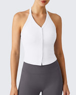 G4Free - G4Free Ribbed Backless Halter Crop Cami -GF26L983A001F-XS-GF26L983A001A-S-GF26L983A001B-M-GF26L983A001C-L-GF26L983A001D-XL