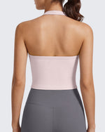 G4Free - G4Free Ribbed Backless Halter Crop Cami -GF26L983A001F-XS-GF26L983A001A-S-GF26L983A001B-M-GF26L983A001C-L-GF26L983A001D-XL