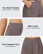 G4Free - G4Free ShiftReady 5" High Waisted Pleated Trouser Shorts with Pockets -GF26E1004LJA001A-S-GF26E1004LJA001B-M-GF26E1004LJA001C-L-GF26E1004LJA001D-XL-GF26E1004LJA001E-XXL