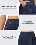 G4Free - G4Free ShiftReady 5" High Waisted Pleated Trouser Shorts with Pockets -GF26E1004LJA001A-S-GF26E1004LJA001B-M-GF26E1004LJA001C-L-GF26E1004LJA001D-XL-GF26E1004LJA001E-XXL