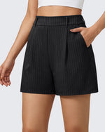 G4Free - G4Free ShiftReady 5" High Waisted Pleated Trouser Shorts with Pockets -GF26E1004LJA001A-S-GF26E1004LJA001B-M-GF26E1004LJA001C-L-GF26E1004LJA001D-XL-GF26E1004LJA001E-XXL
