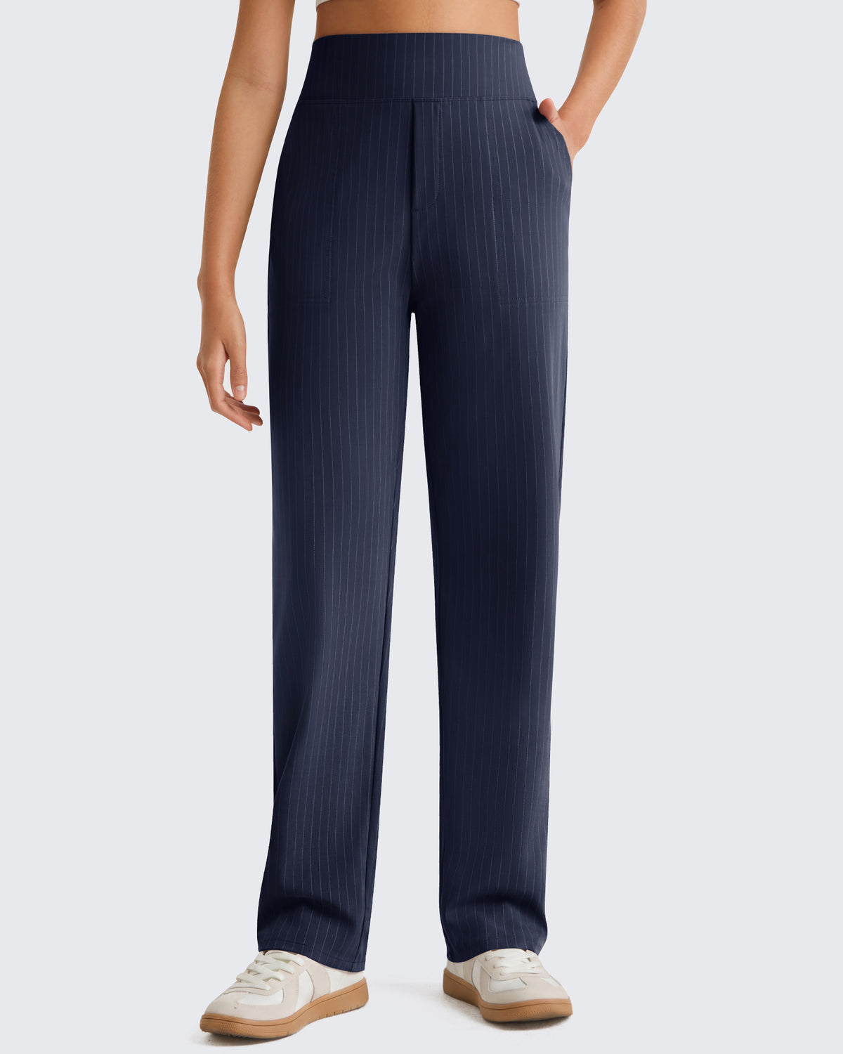 G4Free - G4Free ShiftReady Pinstripe Work Pants with Pockets Straight Leg -GF26D987LJA001A-S-GF26D987LJA001B-M-GF26D987LJA001C-L-GF26D987LJA001D-XL-GF26D987LJA001E-XXL