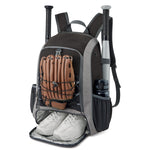 G4Free - G4Free Shoe Compartment Baseball Large Bat Backpack with Fence Hook -TN24B366B-TN24B366D-TN24B366A
