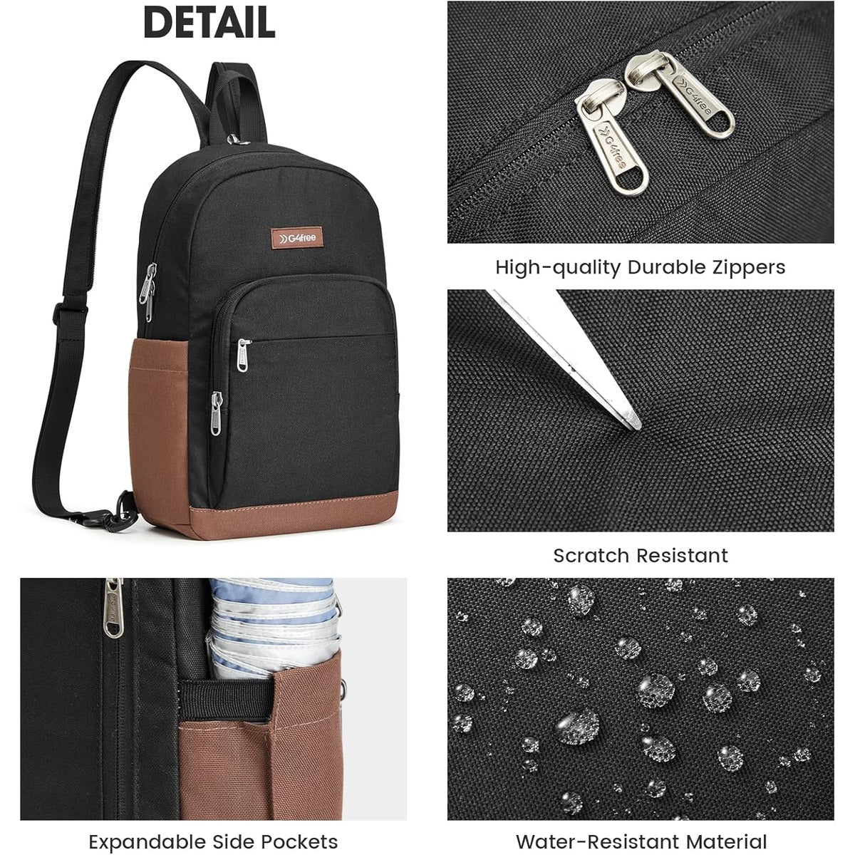 G4Free - G4Free Sling Bag Crossbody Backpack Small Convertible Crossbody Bag -TN25B565B-TN25B565C-TN25B565A