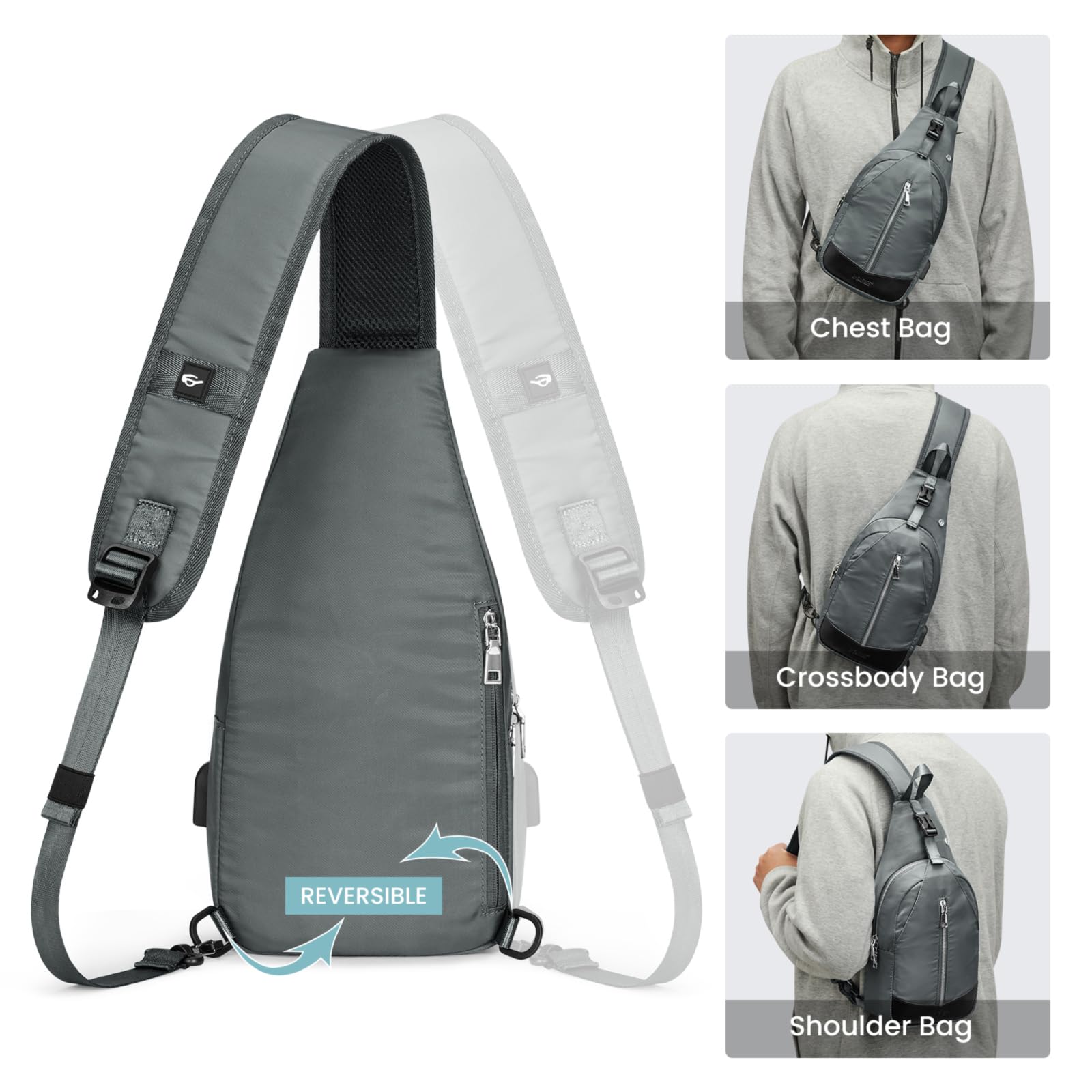 G4Free - G4Free Sling Bag RFID Blocking Crossbody Sling Bag -TN23B196C-TN23B196B
