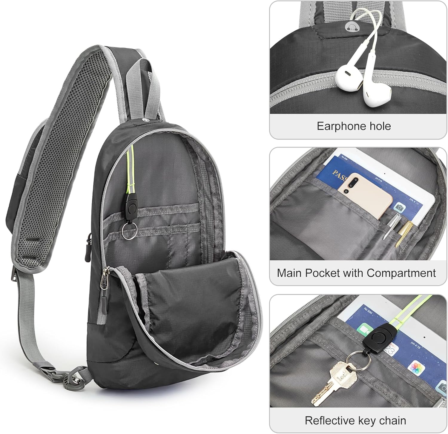 G4Free - G4Free Sling Bag RFID Blocking Lightweight Crossbody Backpack -TN23B245E-TN23B245C-TN23B245F-TN23B245G-TN23B245A