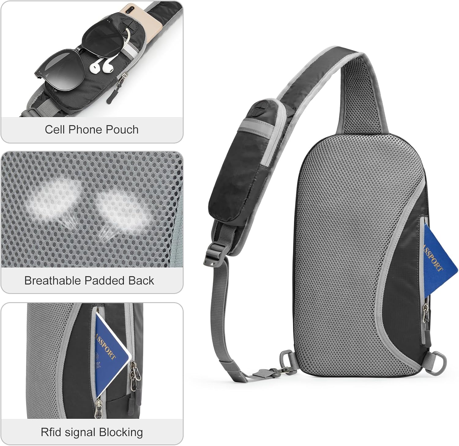 G4Free - G4Free Sling Bag RFID Blocking Lightweight Crossbody Backpack -TN23B245E-TN23B245C-TN23B245F-TN23B245G-TN23B245A