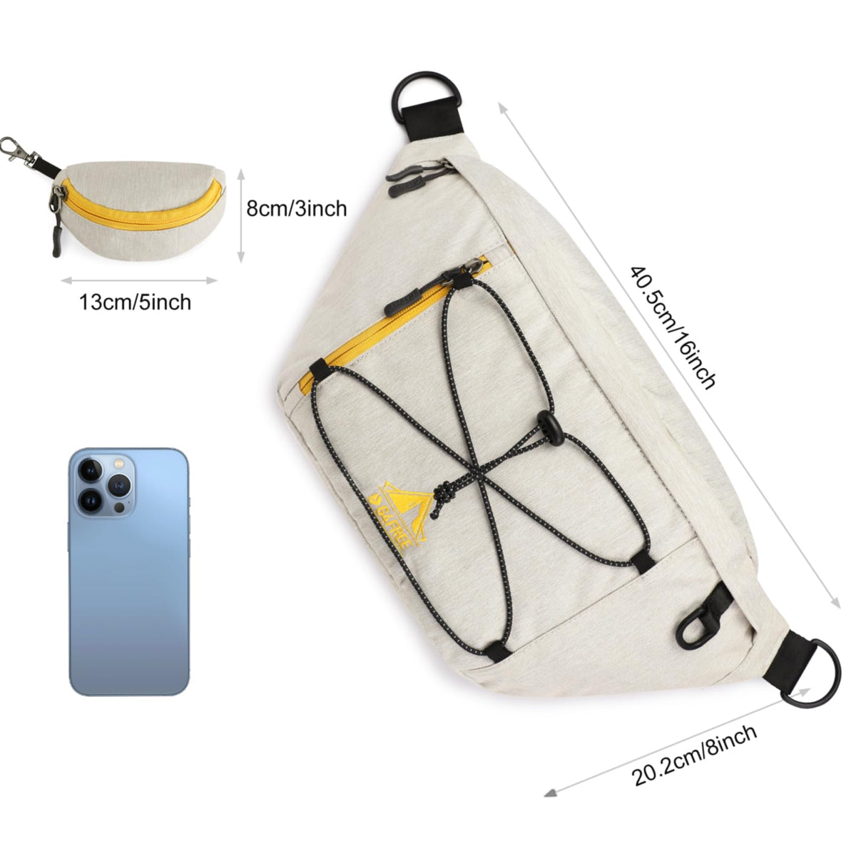 G4Free - G4Free Sling Bag RFID Blocking Over Shoulder Belt Bag -TN23B200A-TN23B200C-TN23B200B