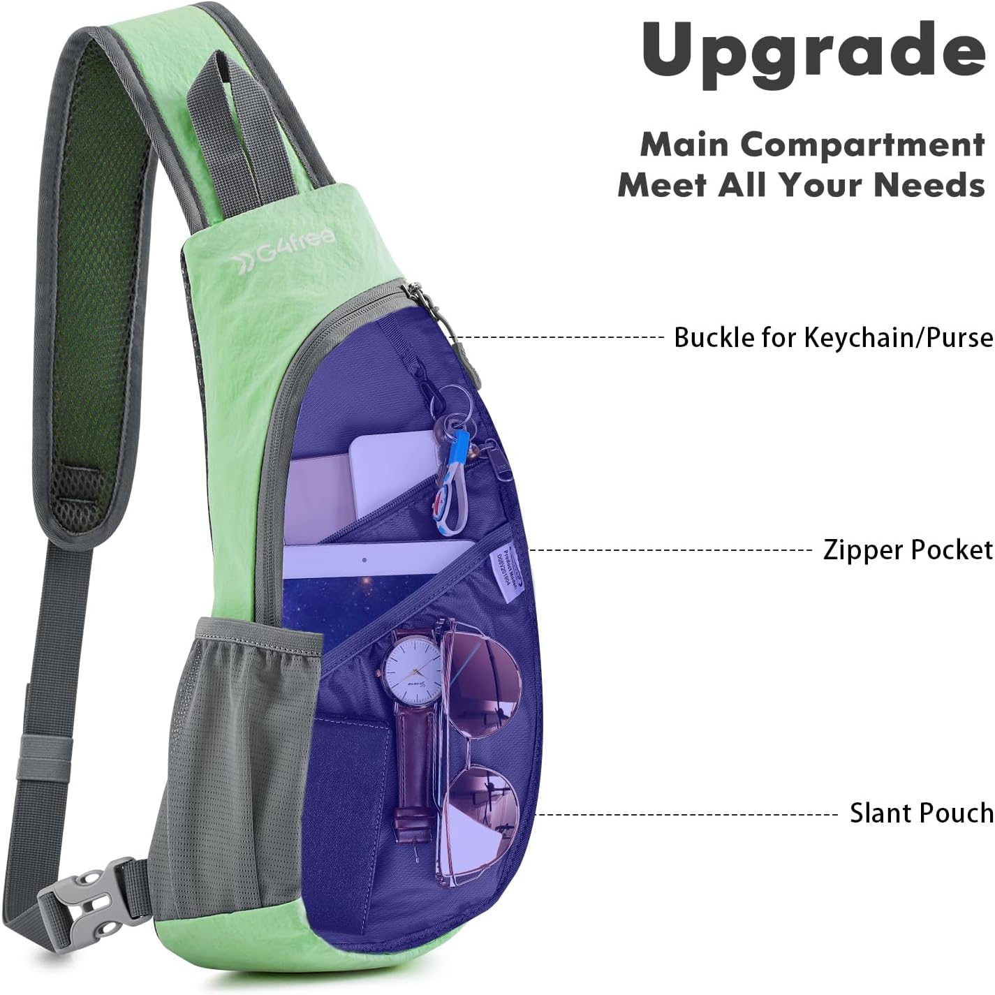 G4Free - G4Free Sling Bag, Small Crossbody Backpack Lightweight Chest Shoulder Bags -D01V068I-D01V068Z6-D01V068M-D01V068C-D01V068A