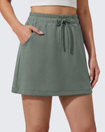 G4Free - G4Free Smoofit 16" Modal Soft A Line Sweat Skirt Elastic Drawstring with Pockets -GF26S966A001A-S-GF26S966A001B-M-GF26S966A001C-L-GF26S966A001D-XL-GF26S966A001F-XS