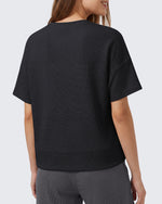 G4Free - G4Free Soft Waffle Knit Crewneck Tee Breathable Loose Fit -GF26K1003A001A-S-GF26K1003A001B-M-GF26K1003A001C-L-GF26K1003A001D-XL-GF26K1003A001E-XXL