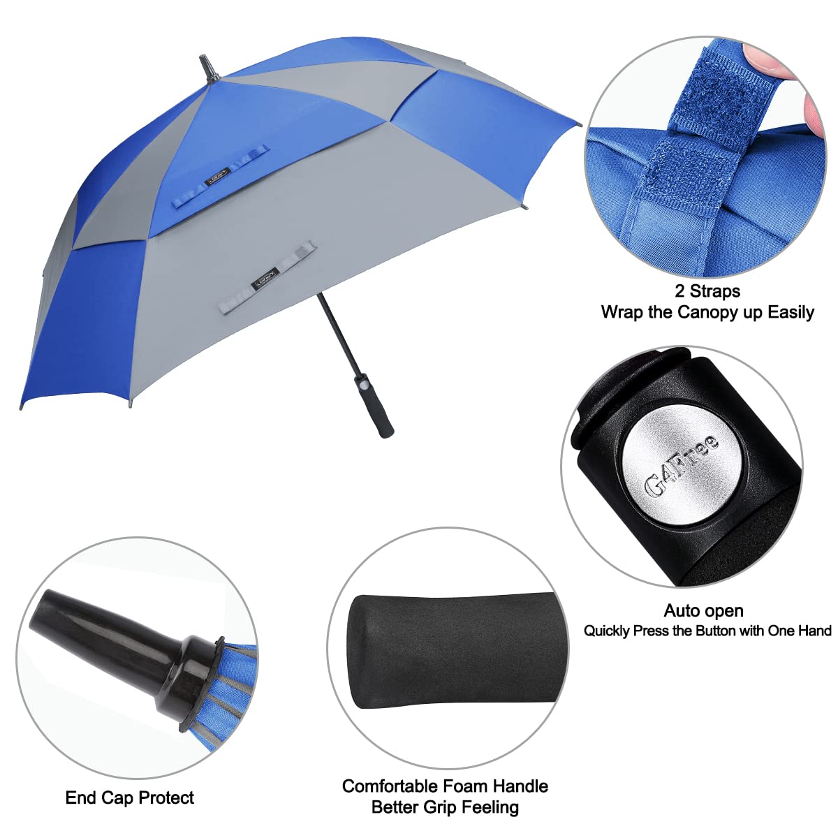 G4Free - G4Free Square Windproof Auto Open Stick Umbrella -D02V590A-D02V590C-D02V590F-D02V590B-D02V590G