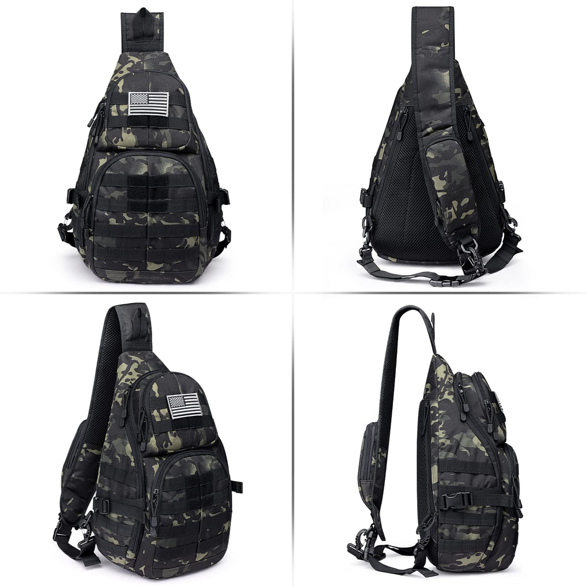 G4Free - G4Free Tactical EDC Military Rover Sling Bag Pack with Pistol Holster -D02V760D-D02V760A-D02V760C