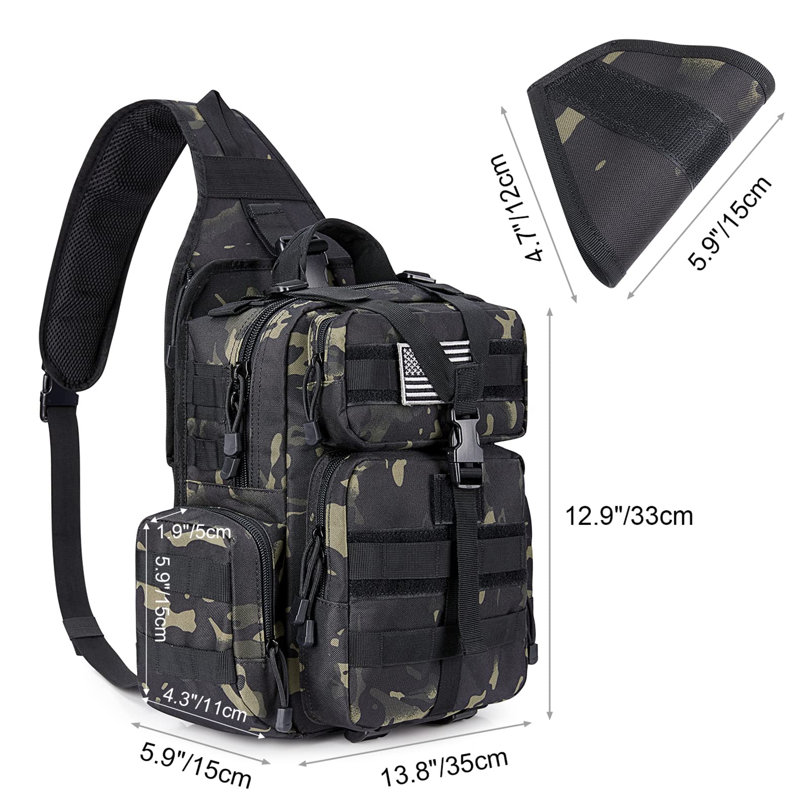 G4Free - G4Free Tactical EDC Sling Bag Backpack with Pistol Holster -D02V759D-D02V759A-D02V759F-D02V759B