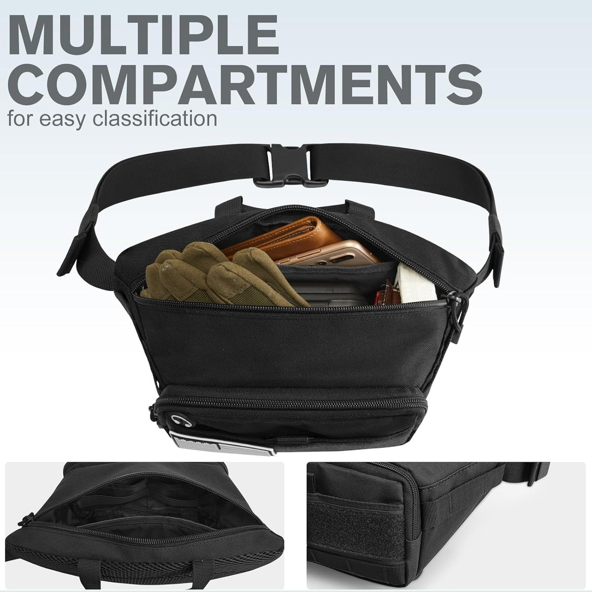 G4Free - G4Free Tactical Fanny Pack, Fashion Crossbody Bag Waist Packs -TN24B465B-TN24B465C-TN24B465A