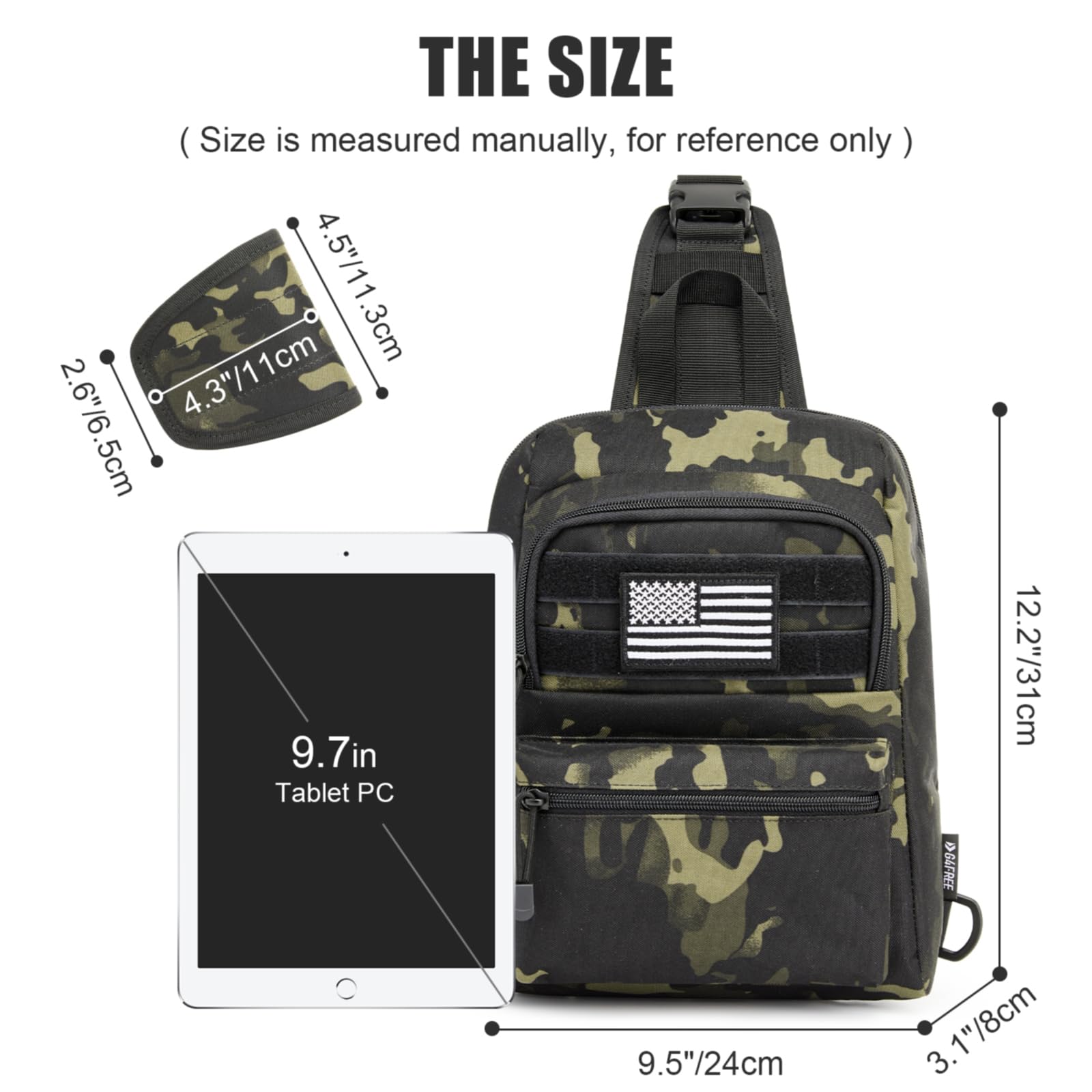 G4Free - G4Free Tactical Military Rover Shoulder Sling Pack -TN22B161B-TN22B161C-TN22B161A