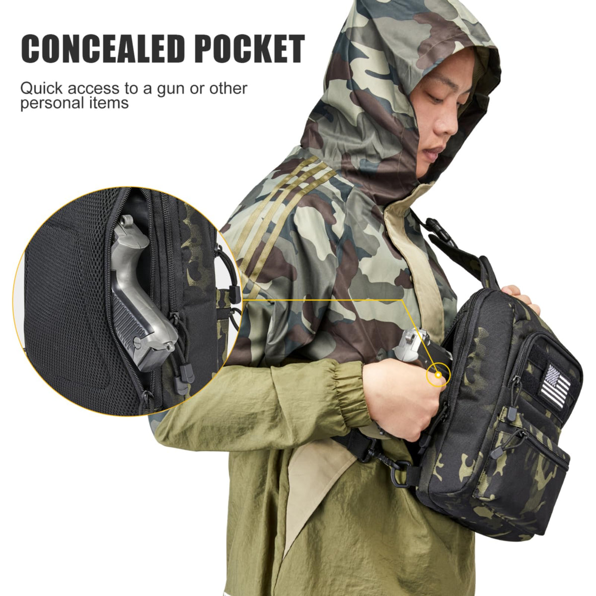 G4Free - G4Free Tactical Military Rover Shoulder Sling Pack -TN22B161B-TN22B161C-TN22B161A