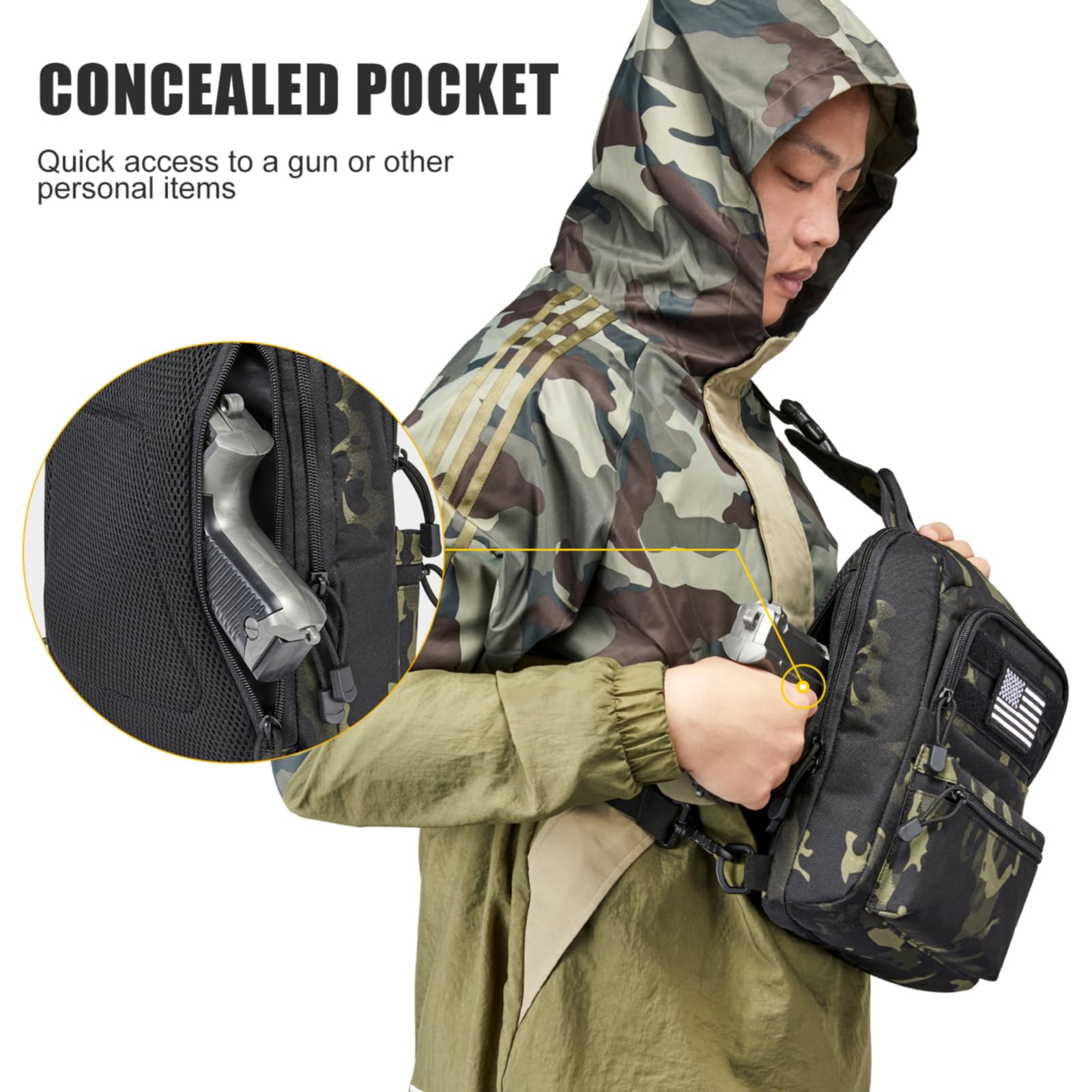 G4Free - G4Free Tactical Military Rover Shoulder Sling Pack -TN22B161B-TN22B161C-TN22B161A