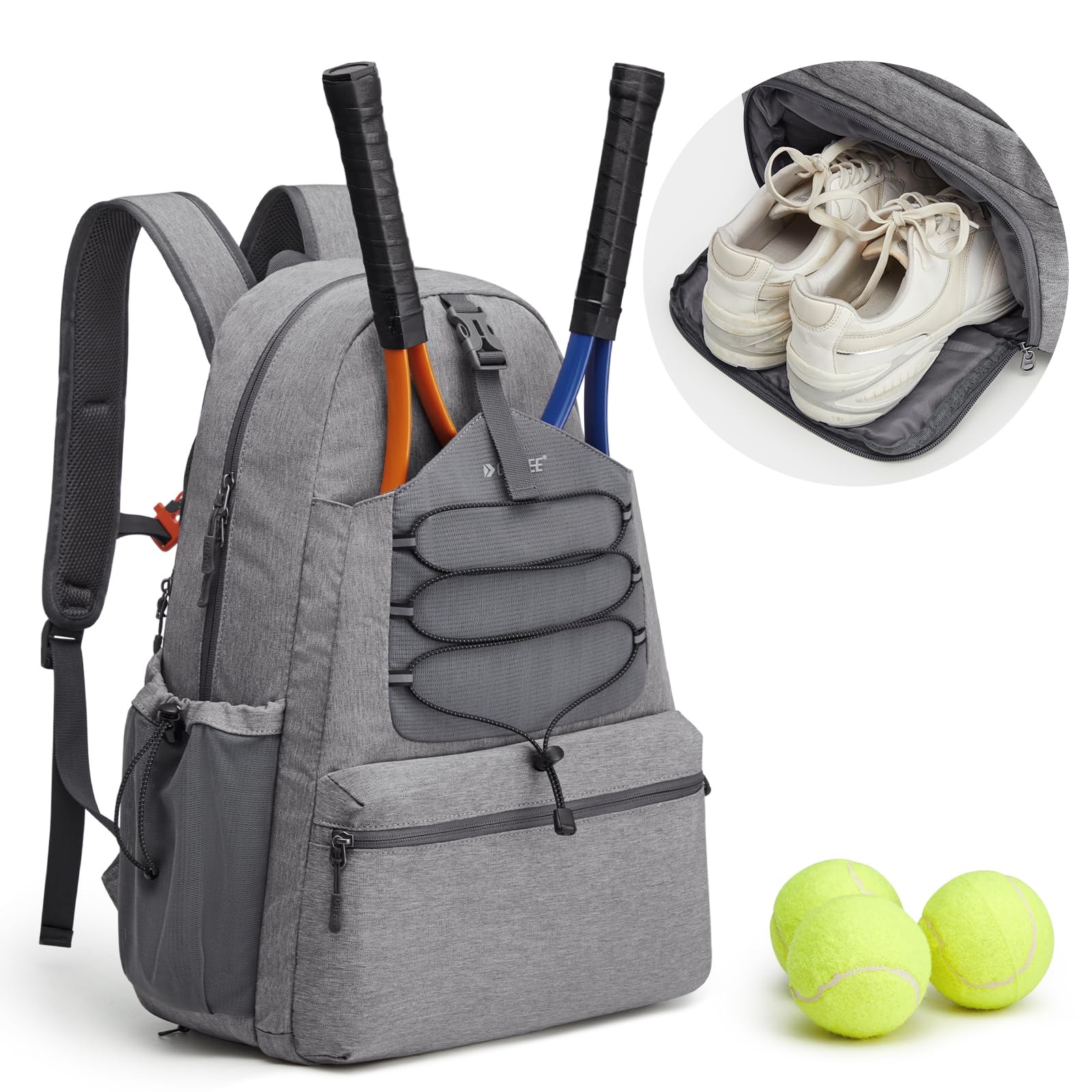 G4Free - G4Free Tennis Backpack Holds 4 Rackets with Shoe Compartment -TN24B327B-TN24B327C