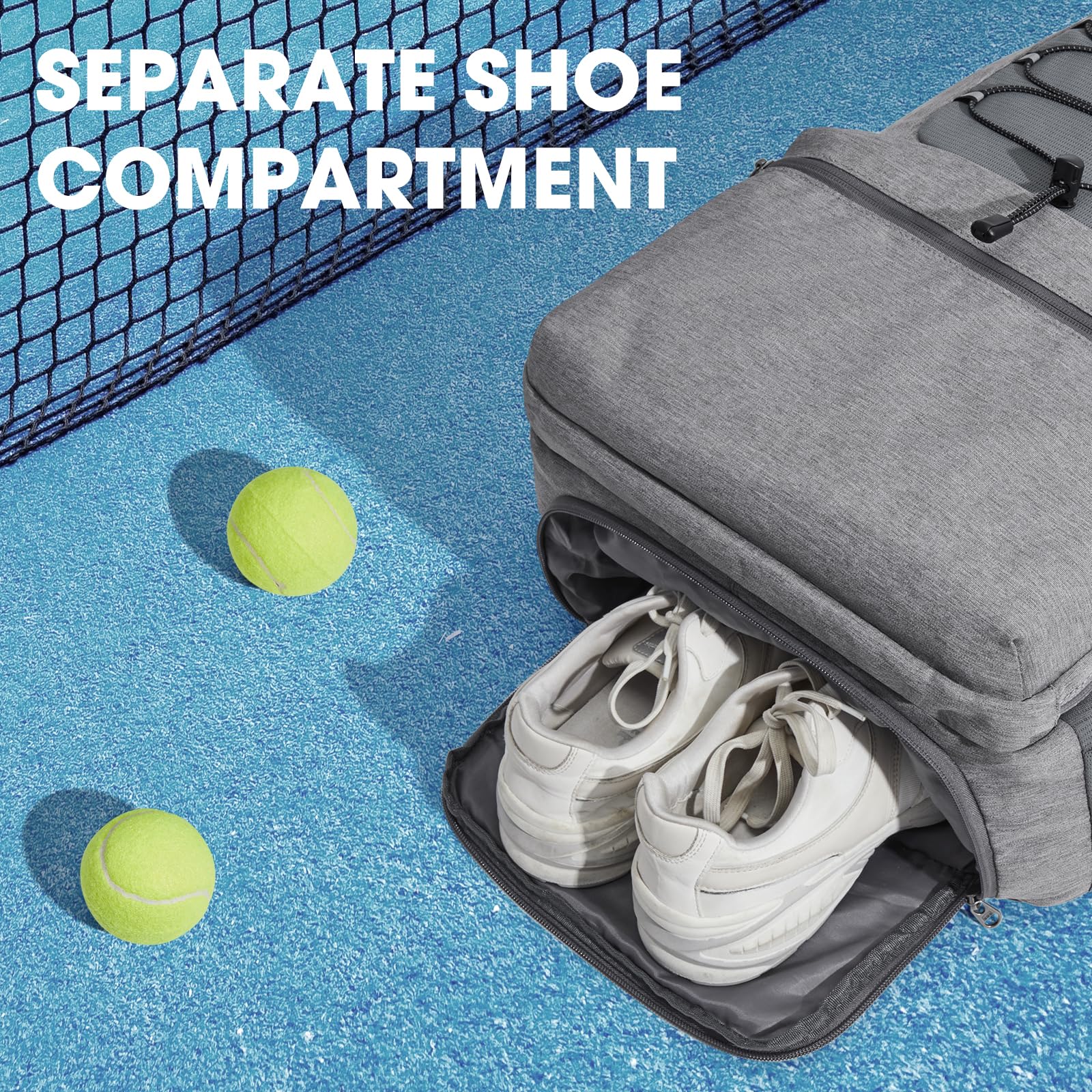 G4Free - G4Free Tennis Backpack Holds 4 Rackets with Shoe Compartment -TN24B327B-TN24B327C