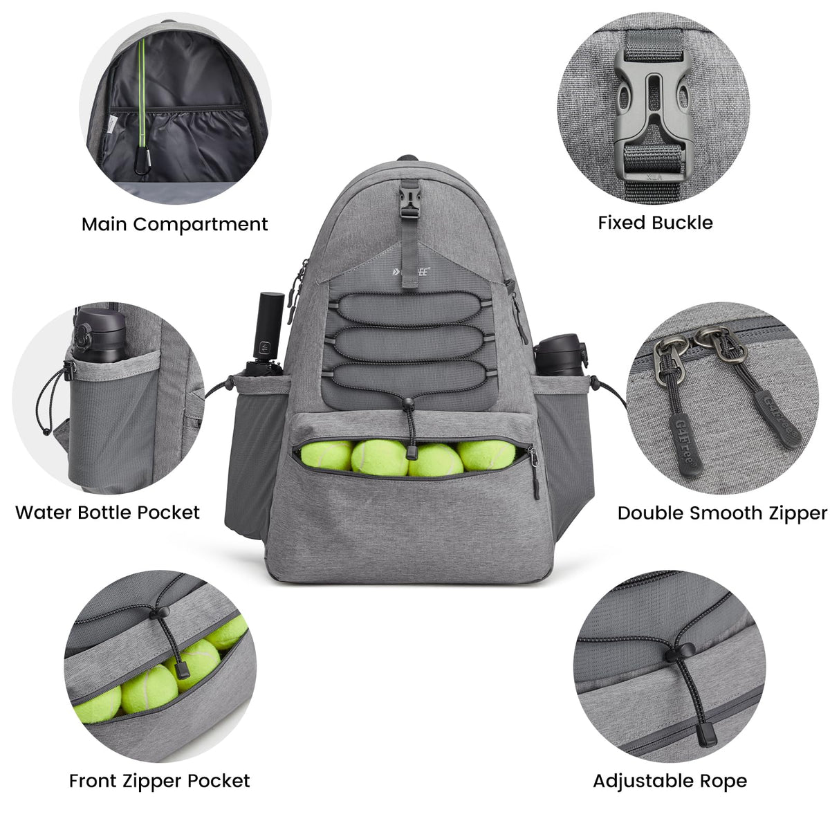G4Free - G4Free Tennis Backpack Holds 4 Rackets with Shoe Compartment -TN24B327B-TN24B327C