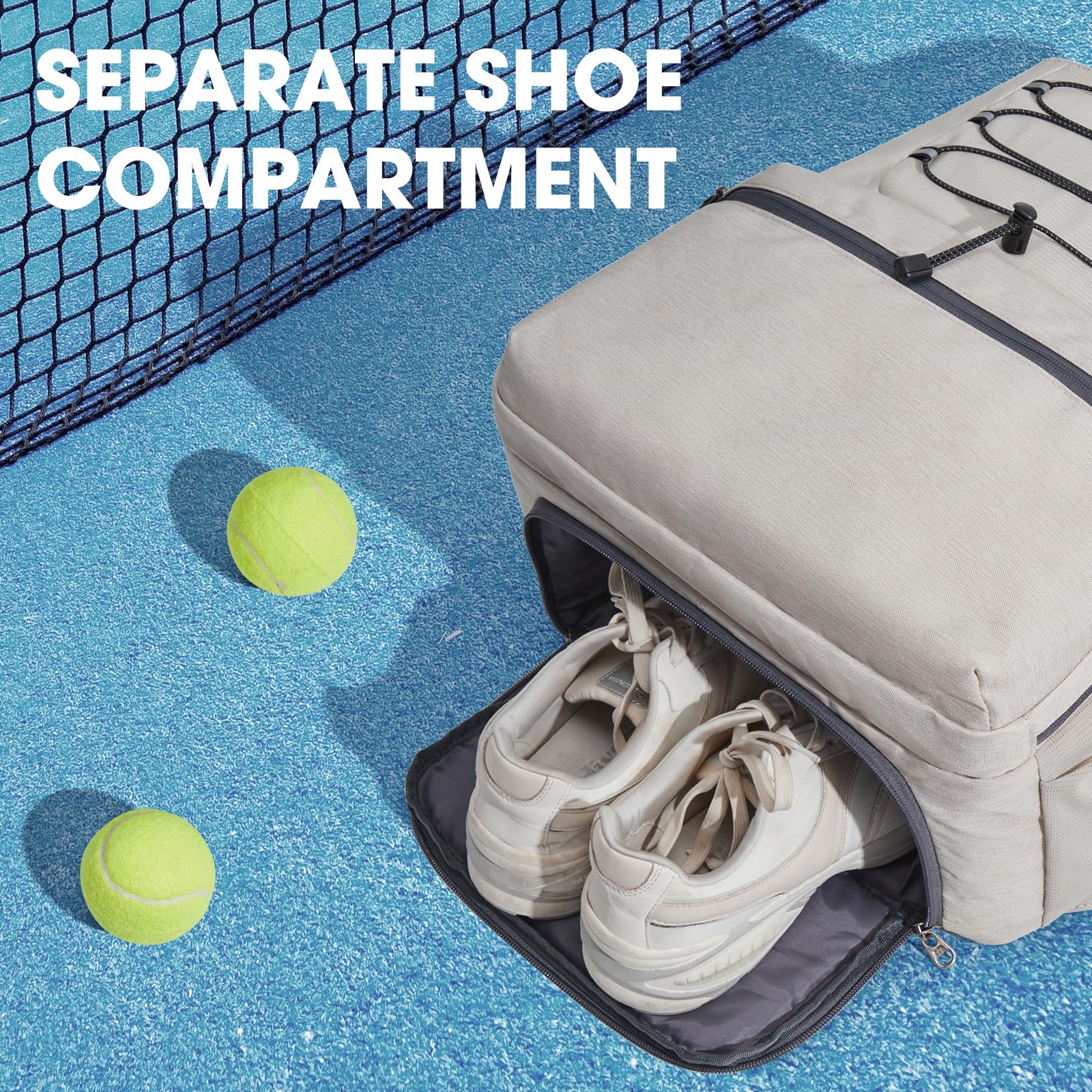 G4Free - G4Free Tennis Backpack Holds 4 Rackets with Shoe Compartment -TN24B327B-TN24B327C