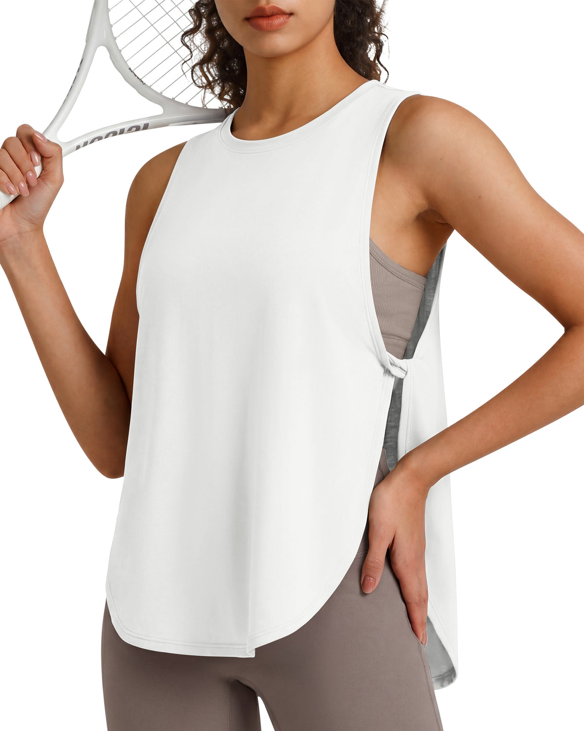 G4Free - G4Free UPF 50+ High Neck Loose Fit Side Slit Muscle Tank -GF26L990A001A-S-GF26L990A001B-M-GF26L990A001C-L-GF26L990A001D-XL-GF26L990A001E-XXL