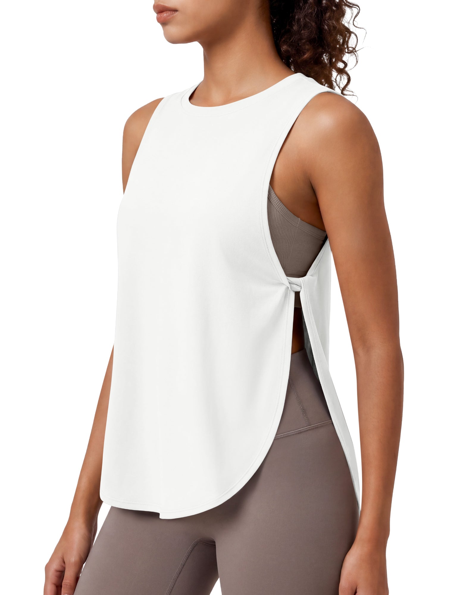 G4Free - G4Free UPF 50+ High Neck Loose Fit Side Slit Muscle Tank -GF26L990A001A-S-GF26L990A001B-M-GF26L990A001C-L-GF26L990A001D-XL-GF26L990A001E-XXL