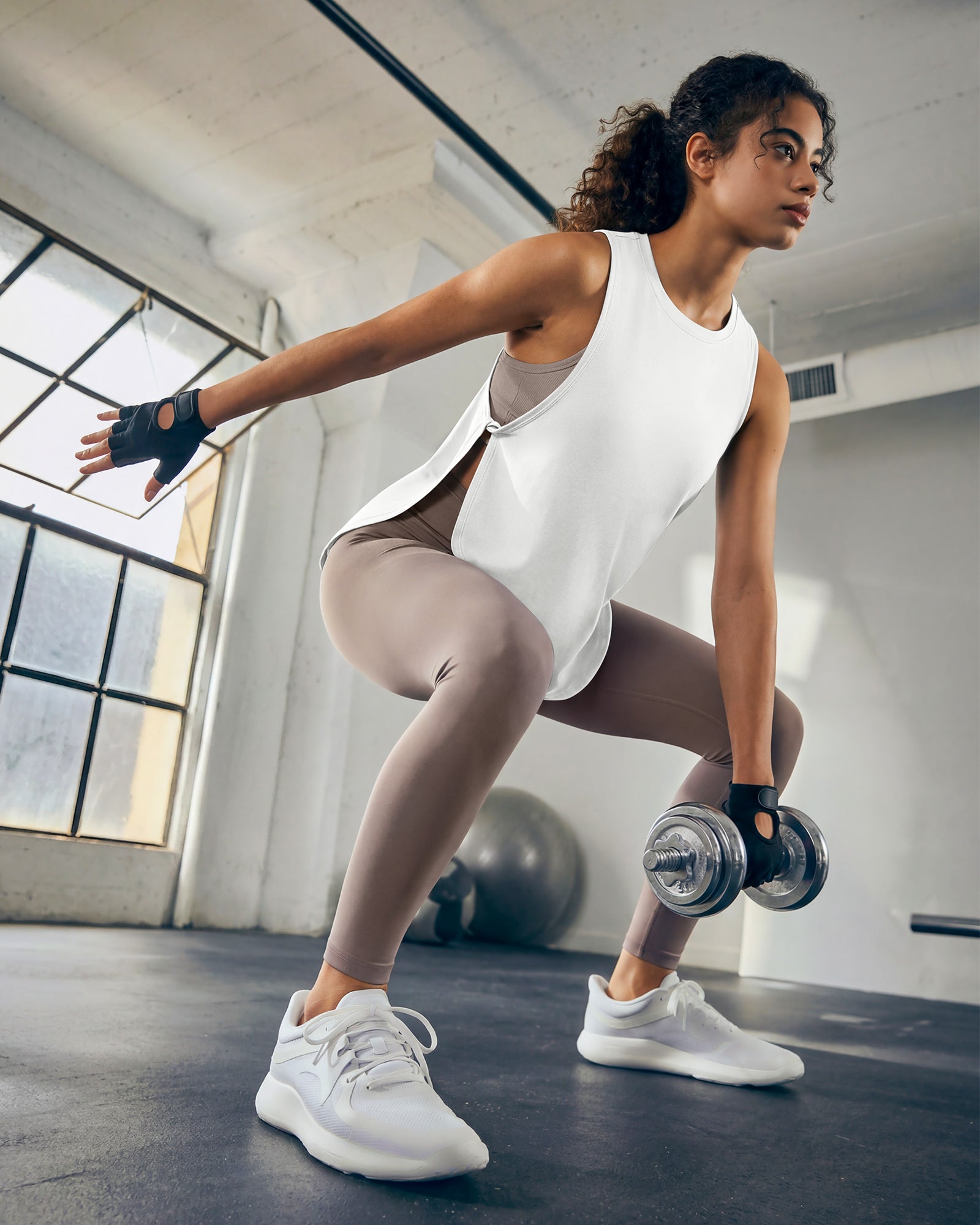 G4Free - G4Free UPF 50+ High Neck Loose Fit Side Slit Muscle Tank -GF26L990A001A-S-GF26L990A001B-M-GF26L990A001C-L-GF26L990A001D-XL-GF26L990A001E-XXL