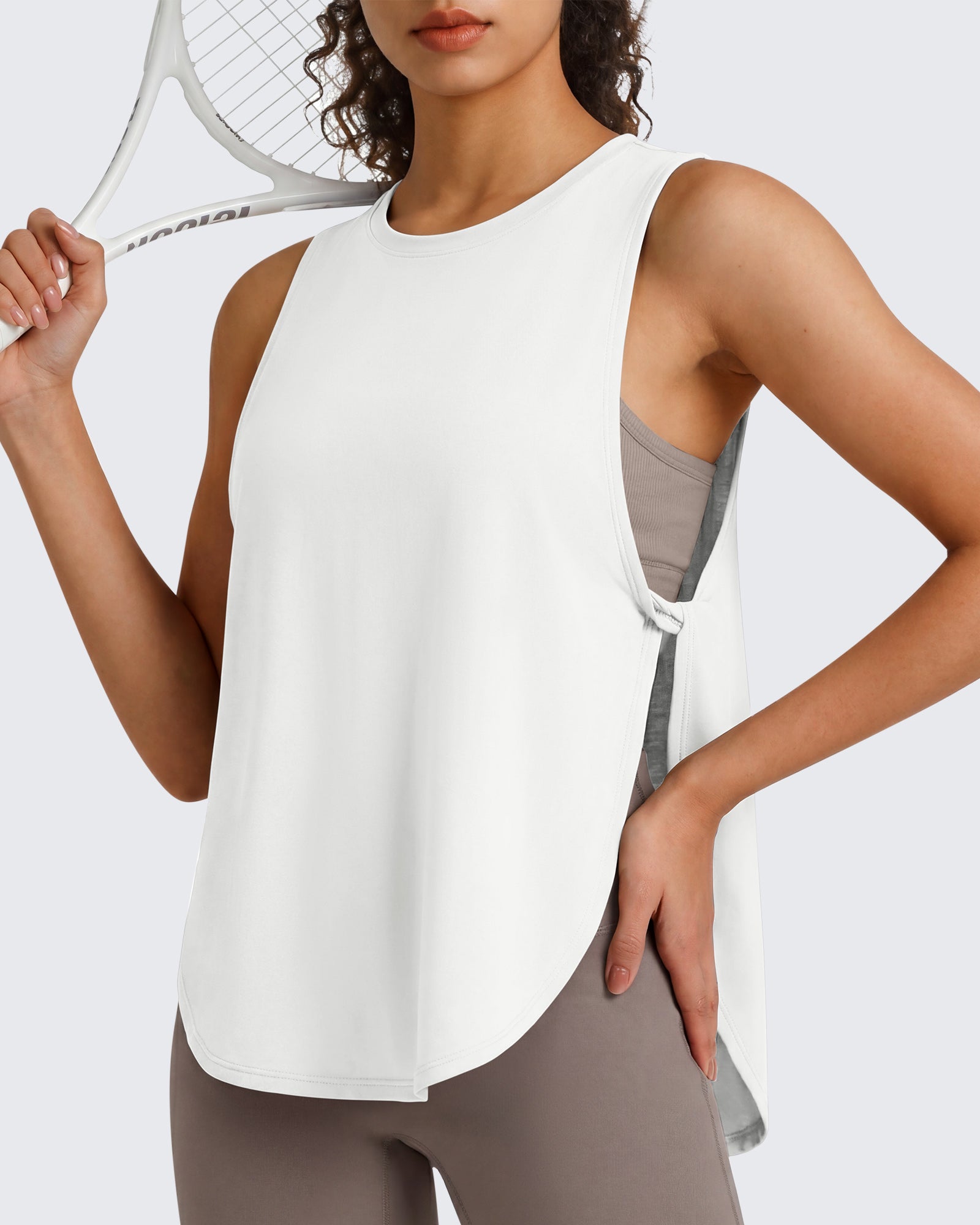 G4Free - G4Free UPF 50+ High Neck Loose Fit Side Slit Muscle Tank -GF26L990A001A-S-GF26L990A001B-M-GF26L990A001C-L-GF26L990A001D-XL-GF26L990A001E-XXL