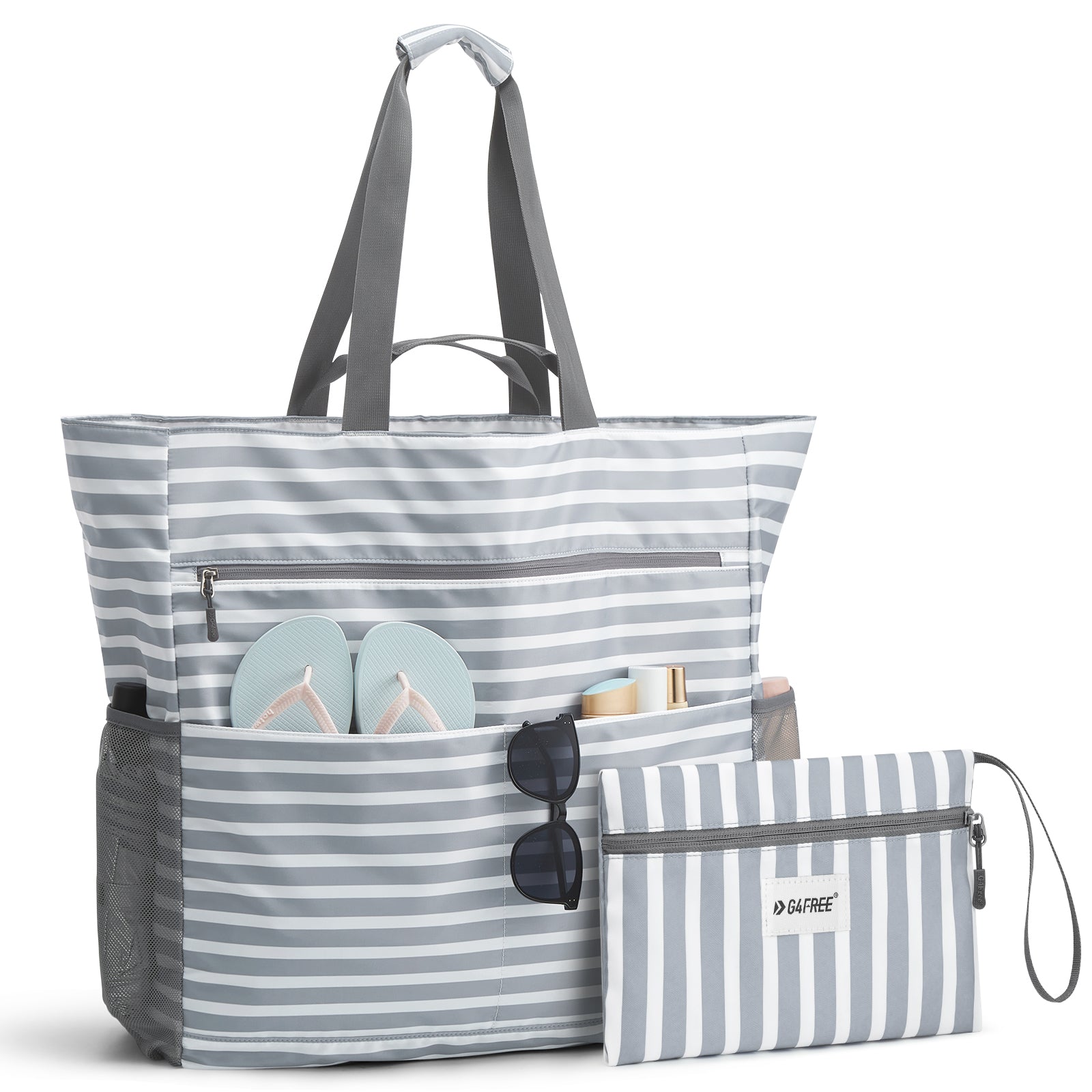 G4Free - G4Free Waterproof Sandproof Beach Tote Bag for Women Large Capacity Foldable -TN25B553C-TN25B553I