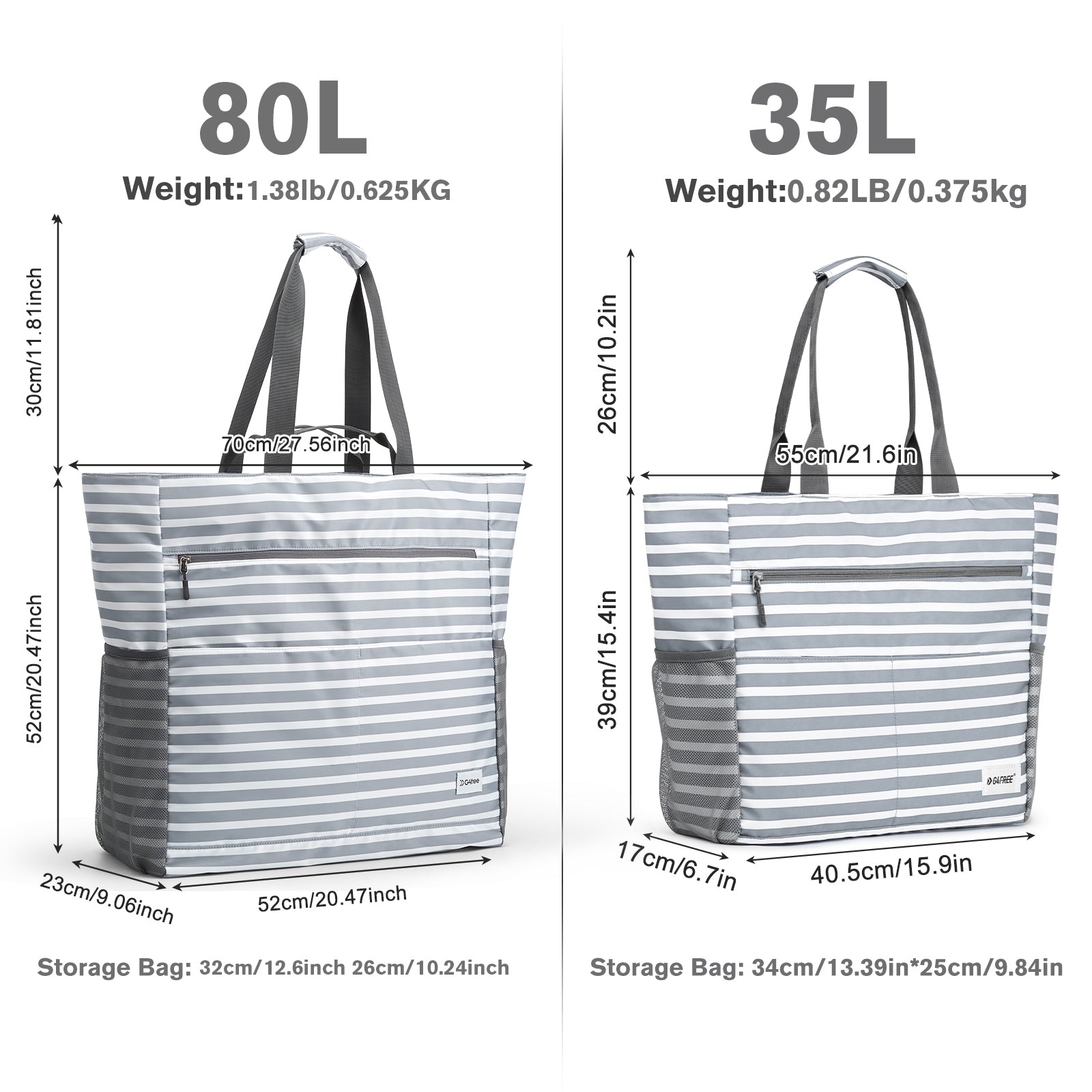 G4Free - G4Free Waterproof Sandproof Beach Tote Bag for Women Large Capacity Foldable -TN25B553C-TN25B553I