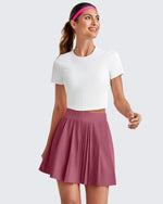 G4Free - High-Rise Pleated A Line Athletic Skorts -GF25H413DA-S-GF25H413DB-M-GF25H413DC-L-GF25H413DD-XL-GF25H413DE-XXL