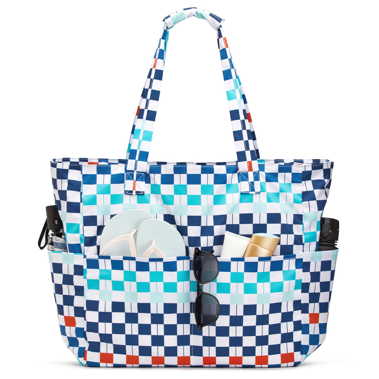 G4Free - Large Foldable Waterproof Sandproof Beach Tote Bag with Zipper -TN25B596D-TN25B596B-TN25B596C-TN25B596A