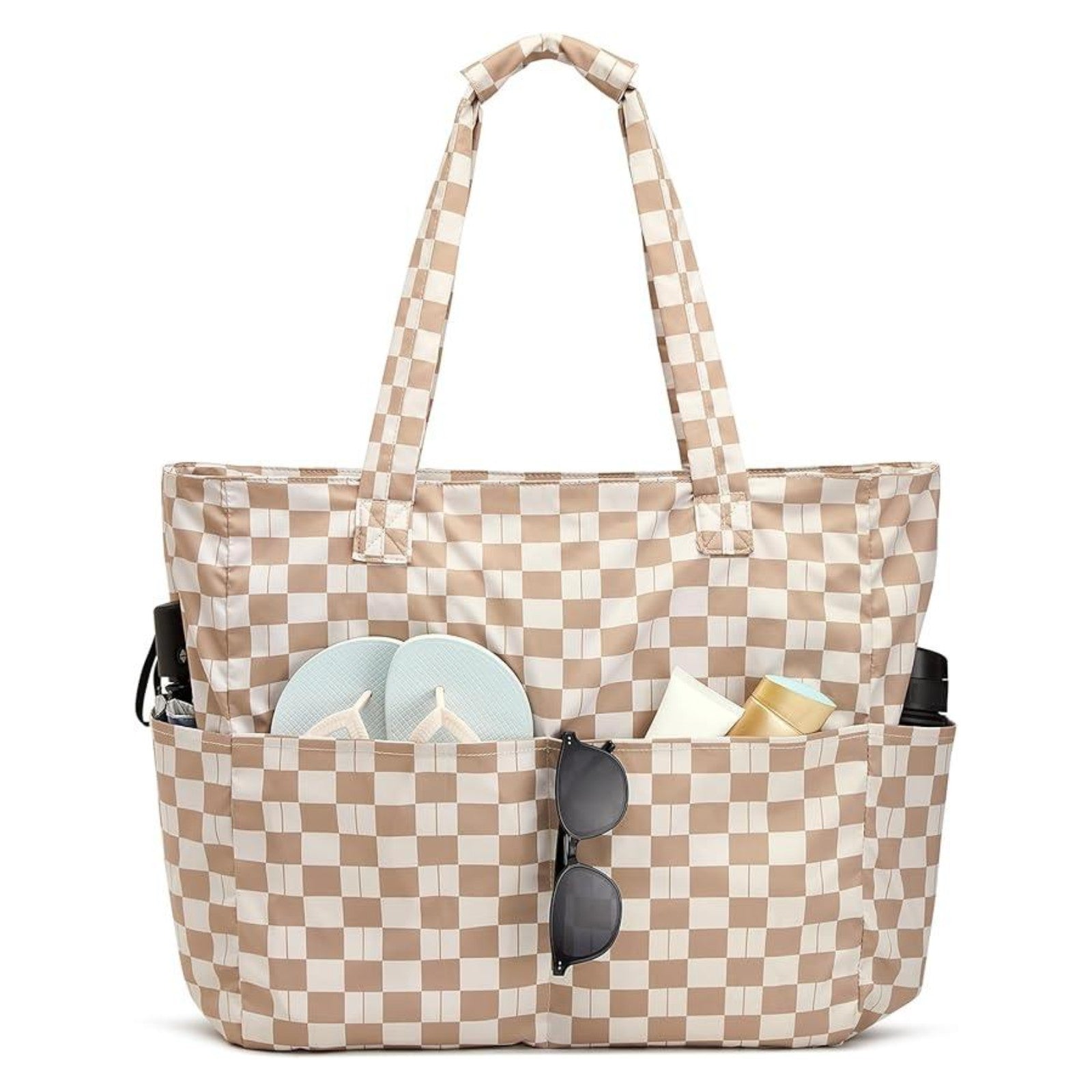 G4Free - Large Foldable Waterproof Sandproof Beach Tote Bag with Zipper -TN25B596D-TN25B596B-TN25B596C-TN25B596A