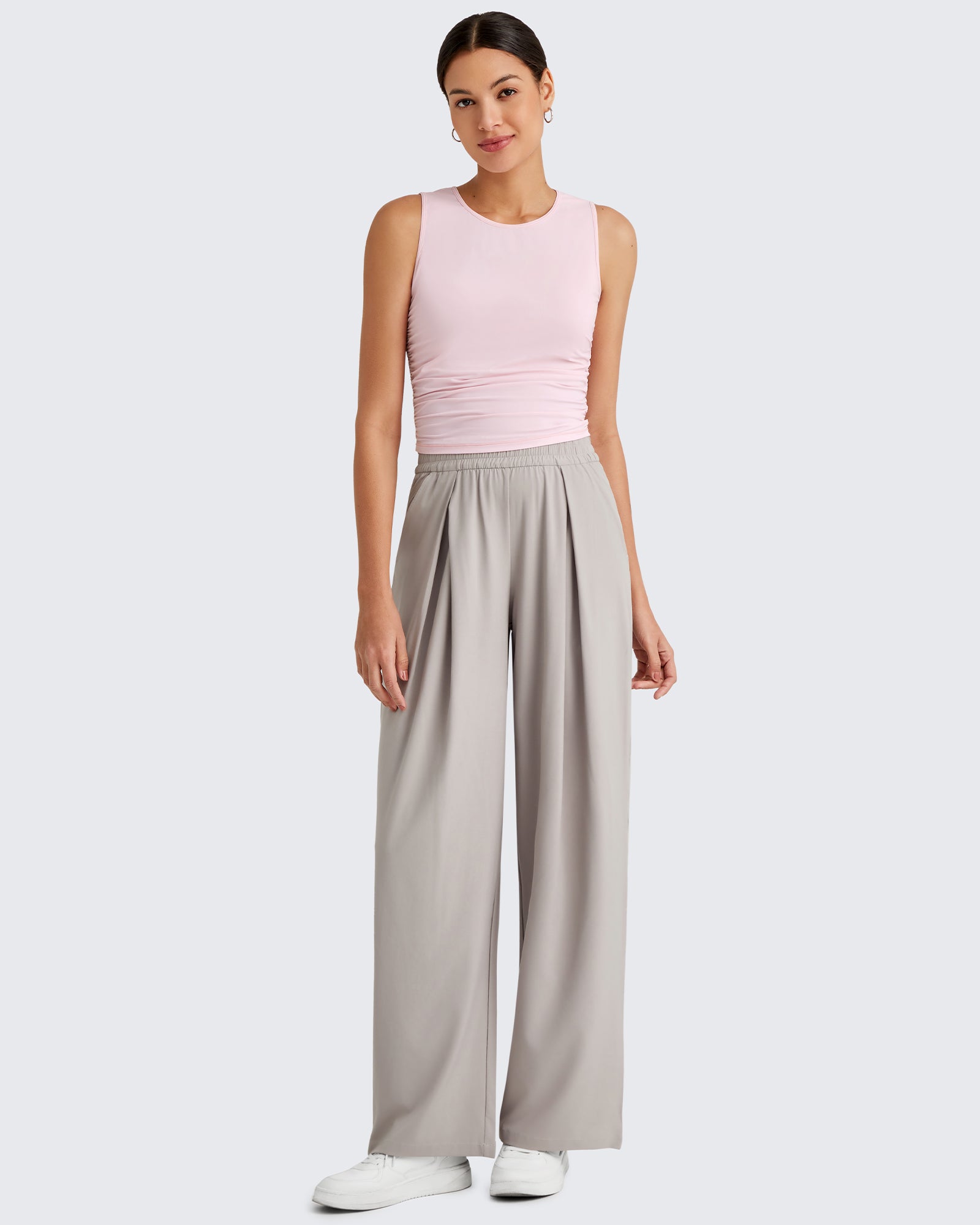 G4Free - Lightbreeze Side Ruched Sleeveless Workout Tops -GF25L322AF-XS-GF25L322AA-S-GF25L322AB-M-GF25L322AC-L-GF25L322AD-XL