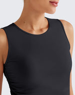 G4Free - Lightbreeze Side Ruched Sleeveless Workout Tops -GF25L322AF-XS-GF25L322AA-S-GF25L322AB-M-GF25L322AC-L-GF25L322AD-XL