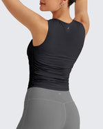 G4Free - Lightbreeze Side Ruched Sleeveless Workout Tops -GF25L322AF-XS-GF25L322AA-S-GF25L322AB-M-GF25L322AC-L-GF25L322AD-XL