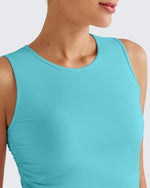 G4Free - Lightbreeze Side Ruched Sleeveless Workout Tops -GF25L322AF-XS-GF25L322AA-S-GF25L322AB-M-GF25L322AC-L-GF25L322AD-XL