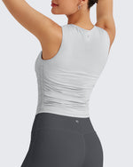 G4Free - Lightbreeze Side Ruched Sleeveless Workout Tops -GF25L322AF-XS-GF25L322AA-S-GF25L322AB-M-GF25L322AC-L-GF25L322AD-XL