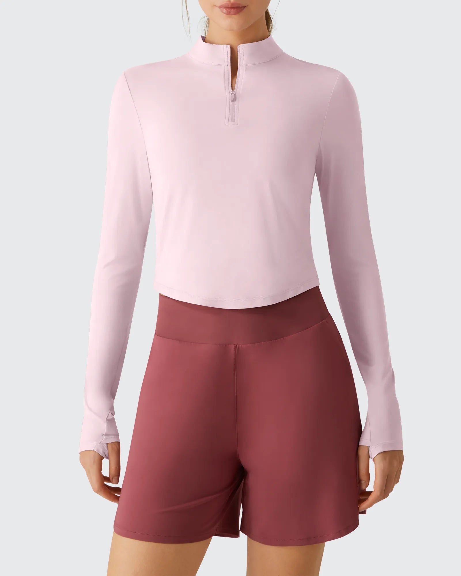 G4Free - Lightbreeze UPF 50+ Sun Thumbholes Quater Zip Shirts -GF26B881A001F-XS-GF26B881A001A-S-GF26B881A001B-M-GF26B881A001C-L-GF26B881A001D-XL