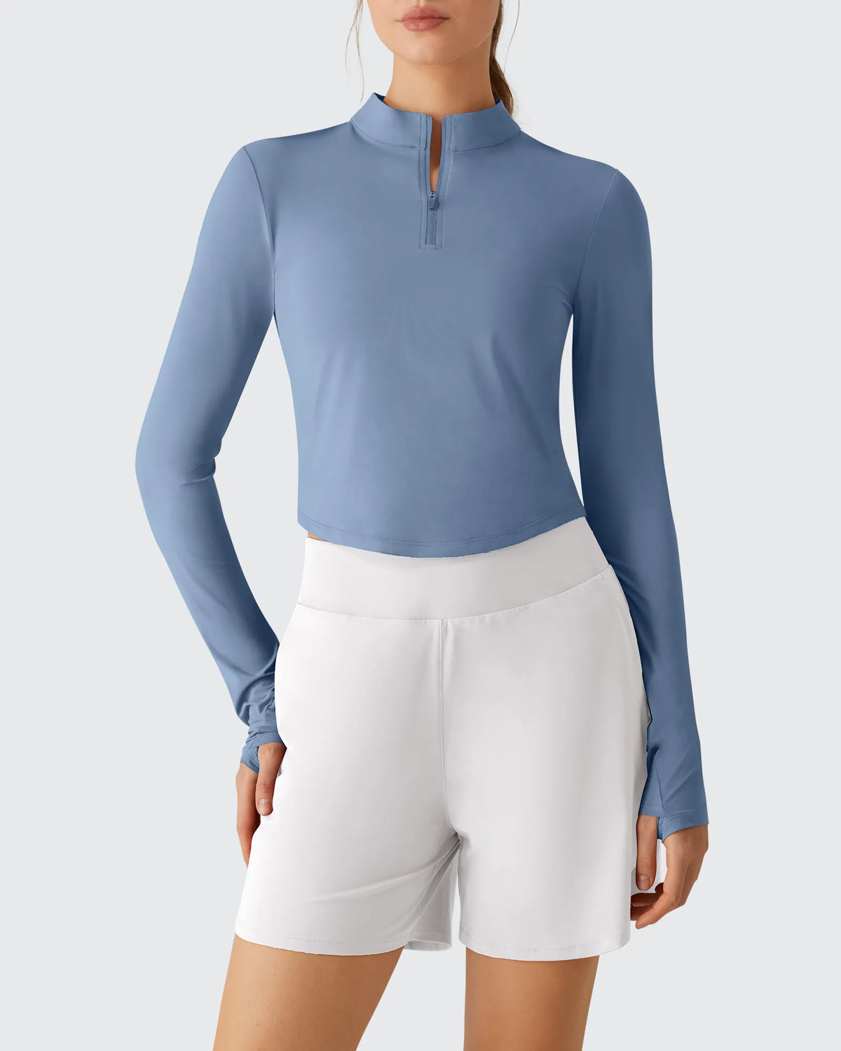 G4Free - Lightbreeze UPF 50+ Sun Thumbholes Quater Zip Shirts -GF26B881A001F-XS-GF26B881A001A-S-GF26B881A001B-M-GF26B881A001C-L-GF26B881A001D-XL