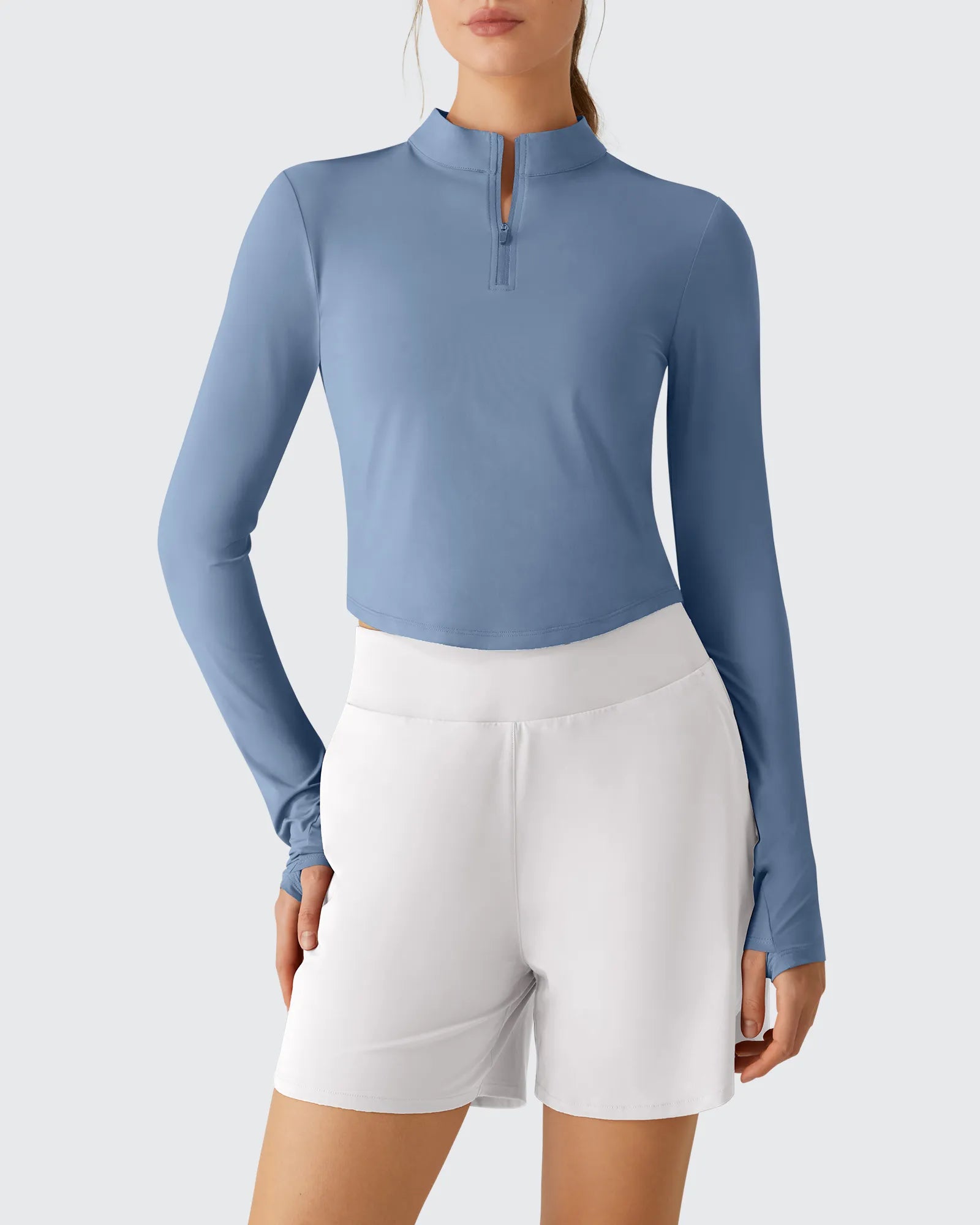 G4Free - Lightbreeze UPF 50+ Sun Thumbholes Quater Zip Shirts -GF26B881A001F-XS-GF26B881A001A-S-GF26B881A001B-M-GF26B881A001C-L-GF26B881A001D-XL